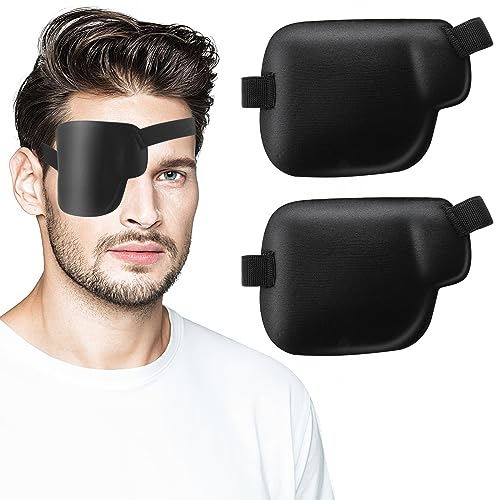 Bewudy 2 Stück Augenklappe Medizinisch, Einzelne Augenklappe Verstellbare Augenmaske, Medizinische Augenklappen für Erwachsene und Kinder Auge die Erholungsphase nach Operationen (2pcs Rechtes Auge)