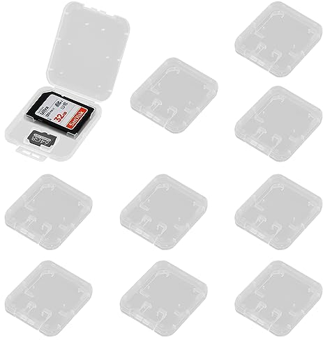 Wisebom Caja de Tarjeta SD Transparente, 10 Piezas Estuche Tarjetas de Memoria Tarjeta Memoria Caja Protectora se Utiliza para Almacenar y Proteger La Tarjeta SIM SD TF MMC