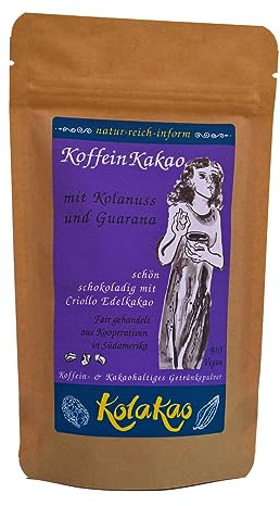 KolaKao – Topseller | Koffein-Kakao mit Kolanuss & Guarana | Bio Vegan Fair | Energie-Getränkepulver mit Edel-Kakao, Carob & Tonka | 750g = 75 Tassen | Geschenk für Kakaoliebhaber | Sächsische Manufaktur