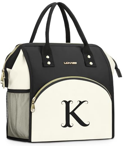 Lonchera personalizada para mujeres, lonchera reutilizable con aislamiento de iniciales, regalo para amigas, bolsa grande de apertura ancha, resistente al agua, para adultos, para el trabajo, viajes,