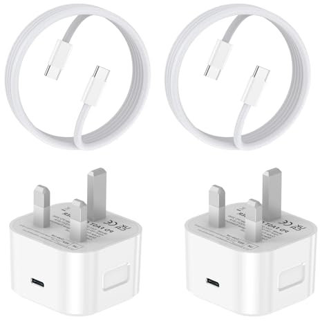 AAZV iPhone 15 Fast Charger Plug And Cable [MFi Certified],PD 20W USB C Charger With 6 FT USB C Cable 2 Pack, Compatible iPhone 15/15 Plus/15 Pro/15 Pro Max, iPad Pro/Air/Mini (2M-2PACK)
