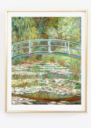Din A4 Kunstdruck ohne Rahmen - Claude Monet - Die japanische Brücke - Seerosenteich Seerose Teich Impressionismus - Druck Poster Bild