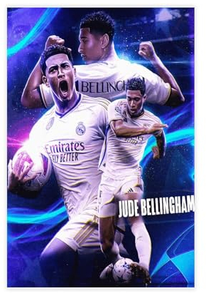 Jude Bellingham Fußball-Poster, 29, Leinwand-Poster, Wandkunst, Dekordruck, Bild, Gemälde für Wohnzimmer, Schlafzimmer, Dekoration, ungerahmt, 30 x 45 cm