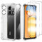 Cover Compatibile per Xiaomi Redmi 13C/Xiaomi Poco C65 con 2 Pellicola Vetro Temperato, Morbido Silicone ed Antiurto Protettivo Bumper TPU Gel Smartphone Custodia Case - Trasparente
