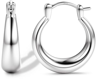 KRFY Orecchini a Cerchio in Oro per Donna Orecchini Grossi placcati in oro 18 carati Orecchini a Cerchio in Argento ipoallergenico Orecchini a Cerchio in Oro Leggero con Perno in Argento per Donna