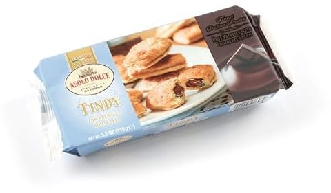 Italian Gourmet TIndy Dolci Ripieni crema cioccolato Mini Gebäck 4 x 110g | Farcitura morbida; zarte Waffeln mit Schokoladekern, einzeln passend für, Gesamtnettogewicht 440 g + Kostenlos Polpa 400g