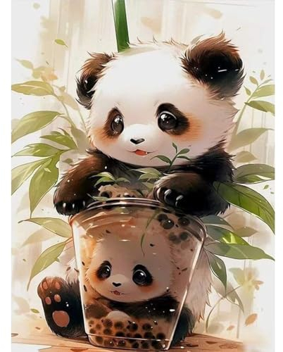 TOSTOG Diamond Painting für Erwachsene Anfänger,Panda und Bambus 5D Diamant Painting Kits Bilder für Erwachsene,DIY Full Drill Diamant Malerei Set 30x40cm für Wanddekor