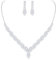 PLABBDPL Hochzeits Brautschmuck Silber Strass Halsketten Ohrringe Set Abschlussball Hochzeitsschmuck Braut Party für Damen und Mädchen