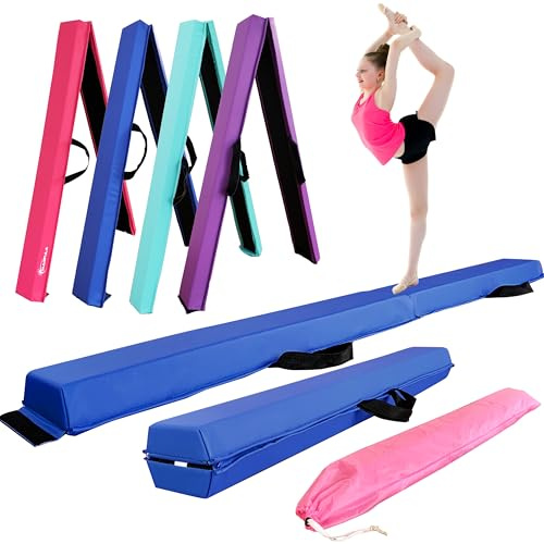 MARFULA 1,8 m / 2,4 m / 2,4 m / 2,4 m / 3,4 m / 3 m zusammenklappbarer Gymnastikbalken für Kinder mit Tragetasche für Zuhause und Club