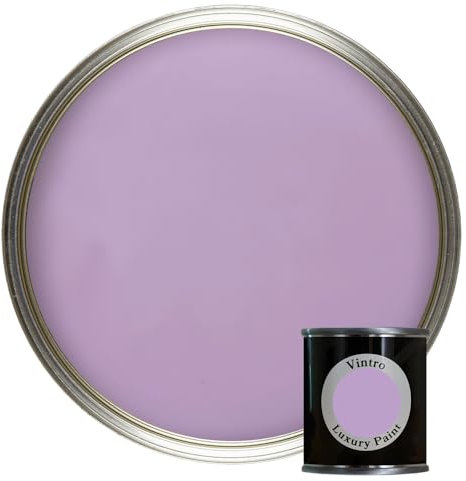 Vintro Paint | Luxury Matt Emulsion | Paint Tester Pot | Smooth Chalky Finish | Multi Surface Paint | for Walls, Ceilings, Wood and Metal | 125ml (Violet - Dame's Violet)