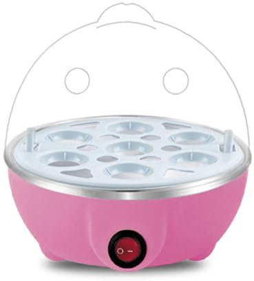 Netoches Cocedor de Huevos Rápido: Cocedor de Huevos Eléctrico con Capacidad para 7 Huevos, para Huevos Duros, Huevos Escalfados y Huevos Revueltos, Enchufe Europeo Rosa