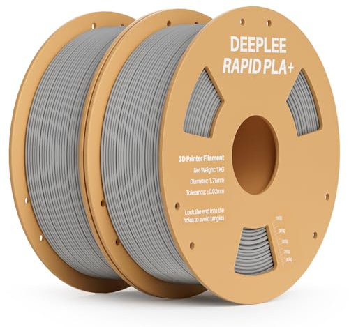 DEEPLEE Rapid PLA Plus Filament 1.75mm, High Speed 3D Drucker Filament up to 600mm/s, PLA+ Filament Maßgenauigkeit +/- 0.02 mm für die meisten FDM 3D Drucker, Grau 2KG
