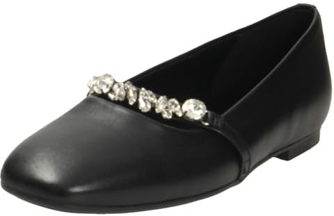 Gabor Damen Klassische Ballerinas, Frauen Flats,Halbschuhe,Sommerschuhe,Slipper,Ballerina-Schuhe,Ballett-Schuhe,schwarz (Kristall),39 EU / 6 UK
