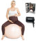 BABYGO® Geburtsball für Schwangerschaft, Mutterschaftsarbeit und Yoga + 100-seitiges Schwangerschaftsbuch, Übung, Geburt und Genesungsplan, bruchsicher, umweltfreundliches Material (hautfarben, 65 cm