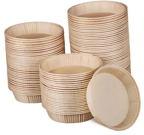100 Pcs Mini Tart Pans for Baking, 4 Inch Round Paper Baking Molds, Non-Stick Parchment Cups for Tarts, Pies, Quiches, Desserts, Ideal for Home, Parties, and Celebrations