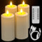 Yme LED Kerzen Aufladbar mit Fernbedienung, Elektrische Wiederaufladbare Stumpenkerzen Flackernd Kerzen mit Timer for Home Zimmer Outdoor Wasserdicht Laterne Halloween Party Deko Weihnachten 4er Set