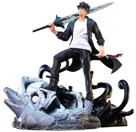 Tongyundacheng Sung Jin Woo Actionfigur, 20 cm, Anime-Stehfigur, Sung Jin Woo Modell, Sammlerstück, handgefertigte Statue, Desktop-Dekorationen (PVC)