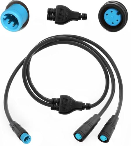 VISSQH connettore di Prolunga splitter a Y a 4 Pin Ebike,Cavo Spina Femmina e Maschio 1 a 2 Connettore Impermeabile a 4 Pin per luce ebike,sensore di trasmissione e freno conversione