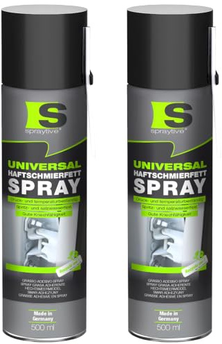 Spraytive 2 x 500ml Universal Haftschmierfett Sprühfett - Auto & Werkstatt | Schmierfett & Seilfett für Lager, Gelenke, Gestänge & Seile, Fettspray für Kfz und Motorrad, silikonfrei, made in Germany