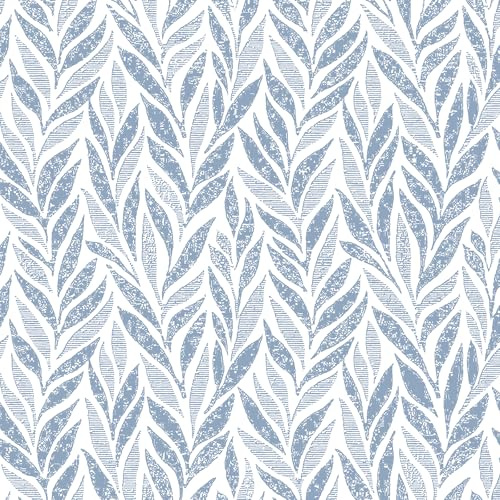 Yomshi Boho Tapete Selbstklebende Tapete Blätter Blau Wasserdicht Pflanzen Klebefolie Schlafzimmer Wohnzimmer Modern Design Dekoration 44CM*10M