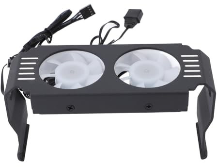 Lazmin112 Modulo di Archiviazione -Cooler, Assorbimento di Ammorti di Raffreddamento RAM a Ventola a Doppia Ventola -Installazione della Fibbia Fan 5V a 3 Perni Luce per GDR DDR2 DDR3 DDR4 DDR5