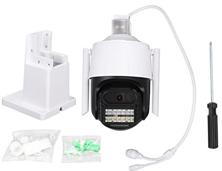 Mtlavishness Caméras de sécurité en Plein air Motion Tracking Dome WiFi IP Monitor AI Alarme Interphone Interphone Vision Nocturne Infrarouge pour la Maison Blanc