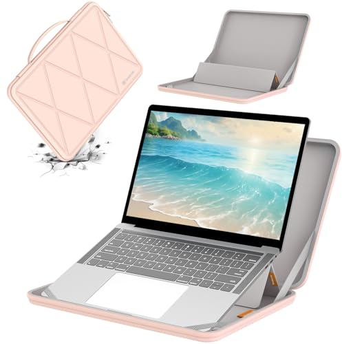 Smatree MS49T Hard EVA Protective Sleeve Case with Stand Compatible for 14 inch Lenovo ThinkBook 14s Yoga Gen 3 2 in 1 Laptop/ThinkBook 14s Yoga Gen 2, for 14 inch Lenovo Yoga 9i 2 in 1, Pink
