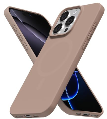 LoeoeL for iPhone 16 Pro Max Case Silicone Mag Safe, Compatible with Magsafe Ultra Slim Thin Magnetic Phone Case for Women Girls, Soft Rubber Gel Matte TPU Solid Color Minimalist Cover, Brown