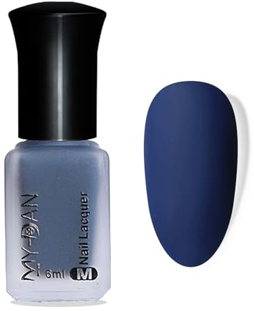 Nagellack Blau Matt, Langanhaltender Schnelltrocknender, Blue Matte Nail Polish, High-Gloss Saphirblau Matt Nagellack Für Frauen und Männer DIY Nagelkunst Maniküre 6ML, bis zu 9 Tage Halt (Blue)