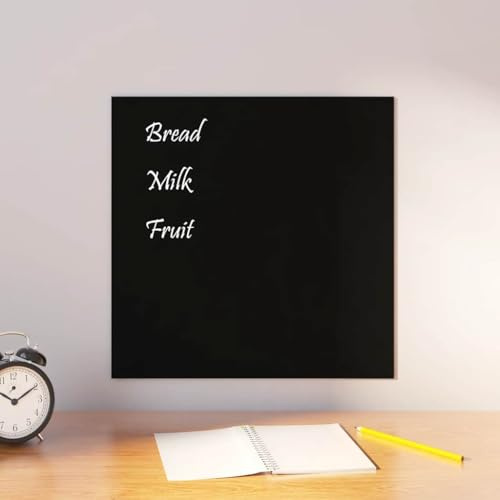 Magnetwand Glas Whiteboard Magnetisch – Rahmenloses Design aus Gehärtetem Sicherheitsglas, Trocken Abwischbar & Robust, In Schwarz, Ideal für Büro, Schule & Zuhause 40x40cm
