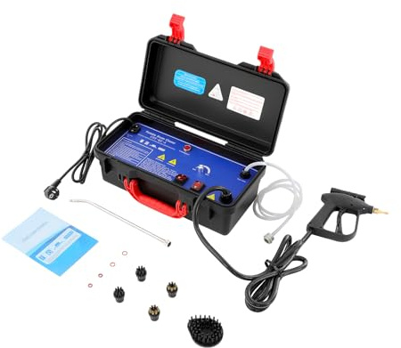 Limpiador a vapor de alta presión 3000 W, alta presión y alta temperatura hasta 130 °C, limpiador a vapor manual, limpiador a vapor para coche, hogar, cocina y grandes superficies