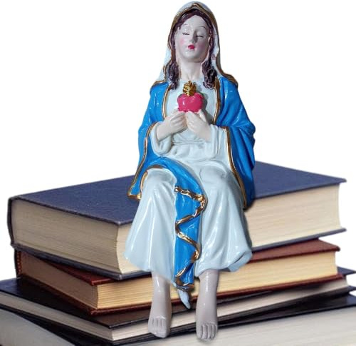 Generisch Marienstatue,Katholische Dekorationsfiguren Aus Resin | Statuen Der Maria Als Unsere Liebe Der Gnade | Für Zuhause Schreibtisch Bücherregal Kaminsims Fernsehschrank Gebetsecke