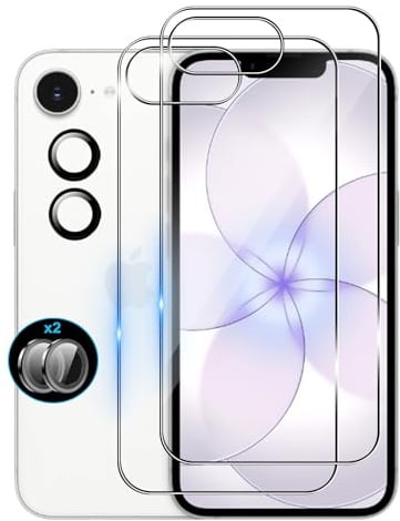 Wookfiss Rückseite Schutzfolie für iPhone 17e/iPhone 16e für Panzerglas, 2 Stück Rückseite Panzerfolie + 2 Stück Kamera Schutzfolie, 9H Härte, HD Displayschutz