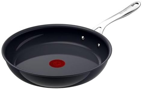 Jamie Oliver by Tefal Enjoy Bratpfanne 28 cm, inkl. Pfannenschoner – Aluminiumpfanne Induktion, antihaftbeschichtete Keramikoberfläche, Thermo-Signal für perfekte Brattemperatur, backofenfest C47106