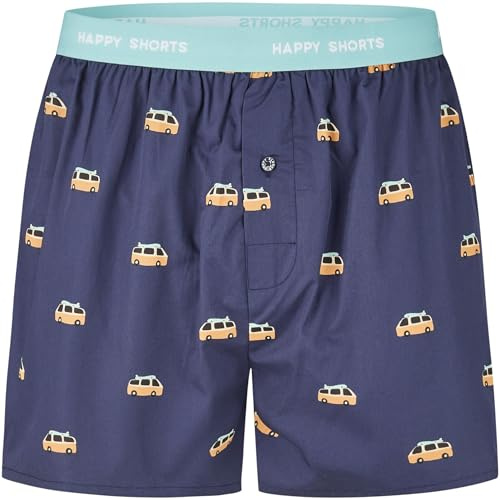 Happy Shorts Herren Web-Boxershorts - American Boxershorts