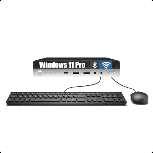 HP EliteDesk 800 G5 Mini PC Desktop, 9th Gen Intel Core i5-9500, 8GB RAM, 256GB SSD, 4K Supported, US Qwerty Keyboard, Win11 pro (Renewed)
