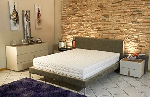 King of Dreams Relax Matratze für Lattenrost Elektrische oder Mechanische Abnehmbarer Bezug Schaumstoff poliert Lattex – Höhe 19 cm – Unterstützung Bauernhof – Orthopädische, 90 x 200 cm