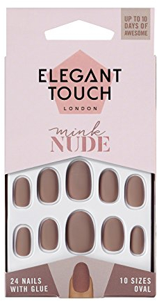 Elegant Touch – Faux ongles naturels – Vison – Forme ovale