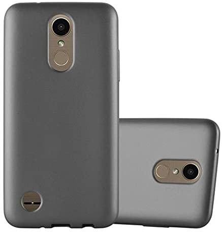 Cadorabo Custodia per LG K10 2017 in Grigio Metallico - Morbida Cover Protettiva Sottile di Silicone TPU con Bordo Protezione - Ultra Slim Case Antiurto Gel Back Bumper Guscio