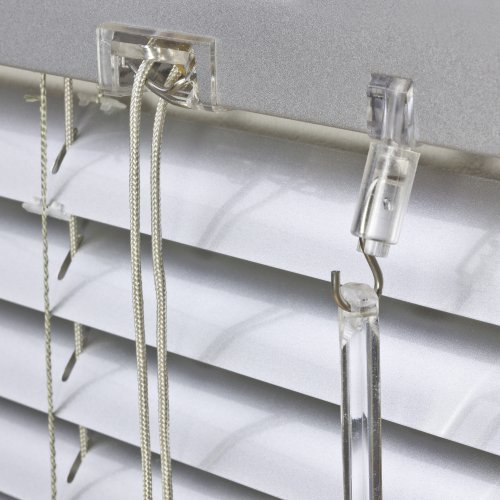Alu Jalousie Silber - Breite 40 bis 240 cm - Höhe 130/160 / 220 cm - Tür Fenster Rollo Jalousette Aluminium Fensterjalousie Lamellen Metall (85 x 130 cm)