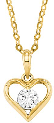 Amor Kette mit Anhänger Damen Halsschmuck, mit Zirkonia synth., 45 cm, Gold, Herz, Kommt in Schmuck Geschenk Box, 2019988