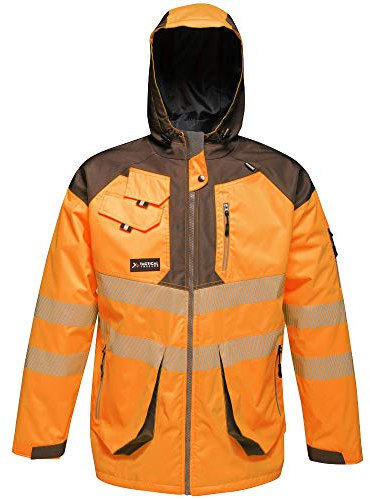 Regatta TRA340SM7BV Tactical Hi-Vis Parka Jacket, Size Small, Orange/Grey