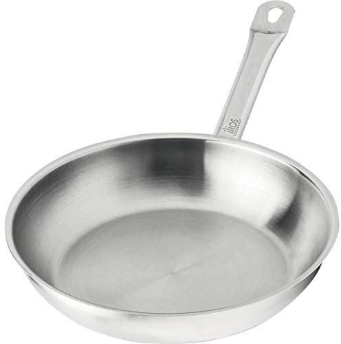 ILIOS Kochkunst Bratpfanne Mehrschicht, 32 cm, unbeschichtet, induktionsgeeignet, aus Edelstahl