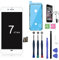 Xlhama Écran Tactile LCD Compatible pour iPhone 7 Blanc Assemblé avec Kit de Réparation Protection d’écran 4.7 Pouces sans Bouton Home