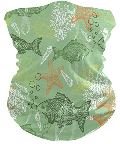 Sawhonn Coquille De Poisson d'eau Bandeau Foulard Écharpe Masque Bandana Bandeaux de Magique Cagoules Headwraps pour Le Sport Femmes Hommes