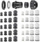 40Pcs Waterproof Cable Gland Conduit Mounts Grey Stuffing Glands Connector M12 M16 M20 M25 (Black & White）