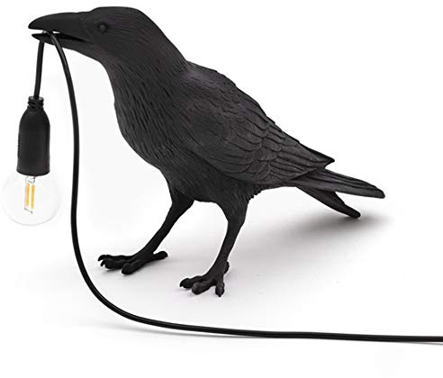 CYGGL Vogellampe Tischlampe Spiel Raven/Applikationen, Design Raben-Vogel Nordic LED Tischleuchte Mordern Art Deco Tischlampen Nacht Dekor Für Wohnzimmer-Dekoration Raven,Table lamp Black