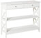 HOMCOM Console Table Side Desk w/Shelves Drawers Open Top X Support Frame Living Room Hallway Home Office Furniture White