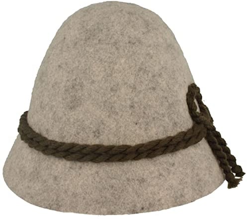 Faustmann bayerischer Herrentrachtenhut Stopselhut (Hellgrau meliert, 54)