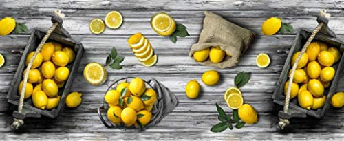 HomeLife Tappeto Cucina Antiscivolo Lavabile in Vinile 52X240 Made in Italy | Passatoia Antimacchia in PVC Interni ed Esterni Stampa Limoni | Tappeti Runner Lungo in Gomma [240 cm]